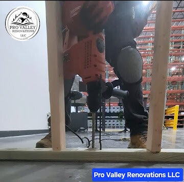 Commercial wall framing construction for interior build-out by Pro Valley Renovations LLC.