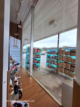“Retail interior glass wall and window cleaning service by Pro Valley Renovations LLC.