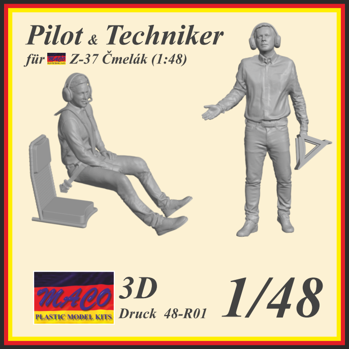 Pilot & Techniker / Pilot & Mechanic / Pilot & Mechanik Z-37 / Z-37A Čmelák (1/48)