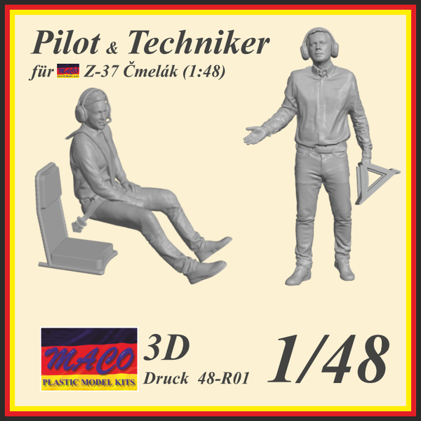 Pilot & Techniker / Pilot & Mechanic / Pilot & Mechanik Z-37 / Z-37A Čmelák (1/48)