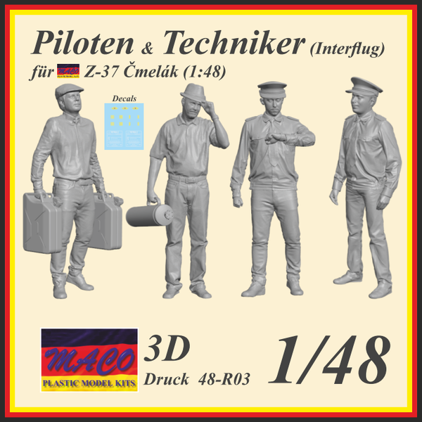 Piloten & Techniker (Interflug) / Pilots & Mechanics (Interflug GDR) / Piloti & Mechanici (Interflug NDR) Z-37 / Z-37A Čmelák (1/48)