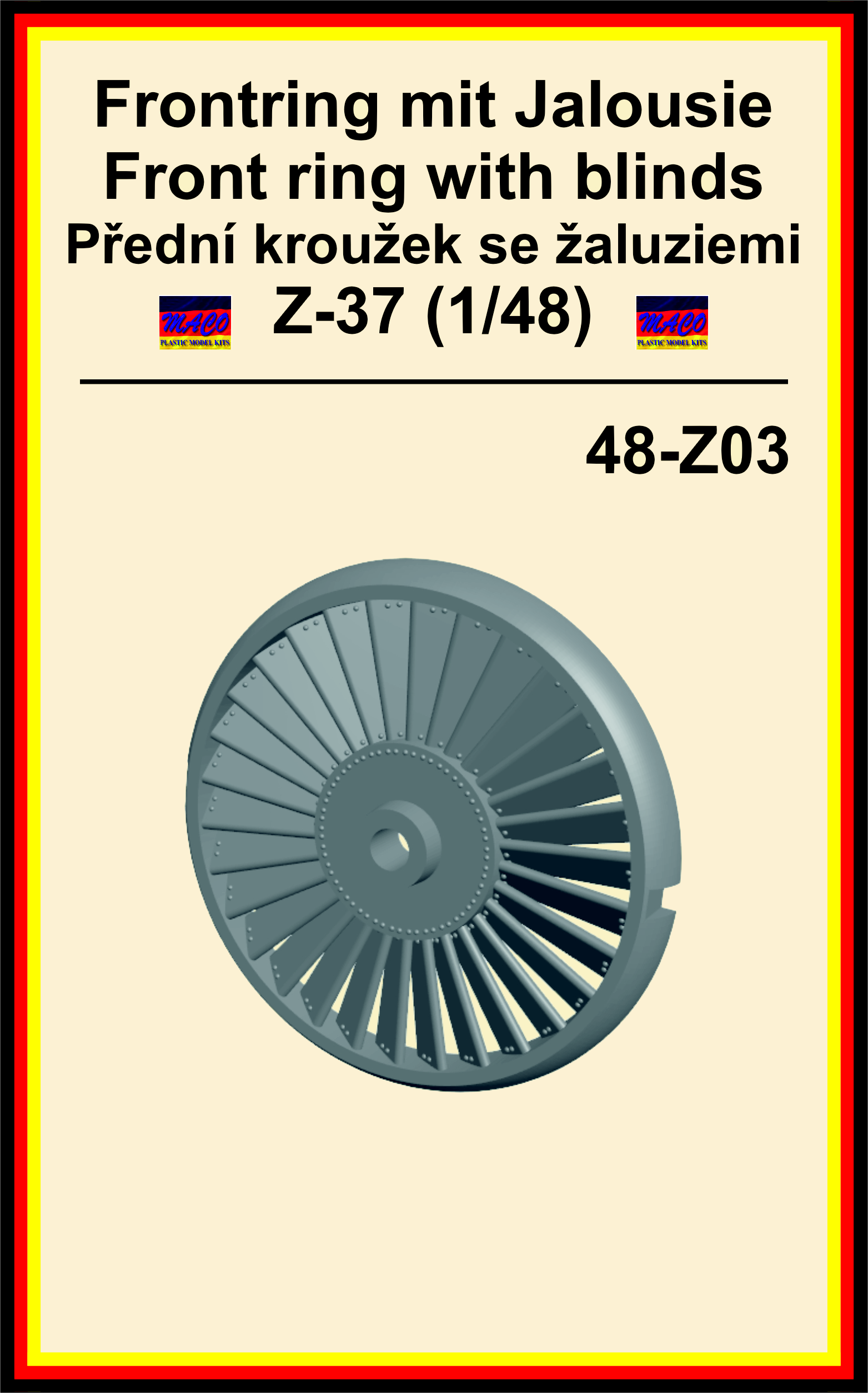Frontring mit Jalousie / Front ring with blinds / Přední kroužek se žaluziemi Z-37 / Z-37A Čmelák (1/48)