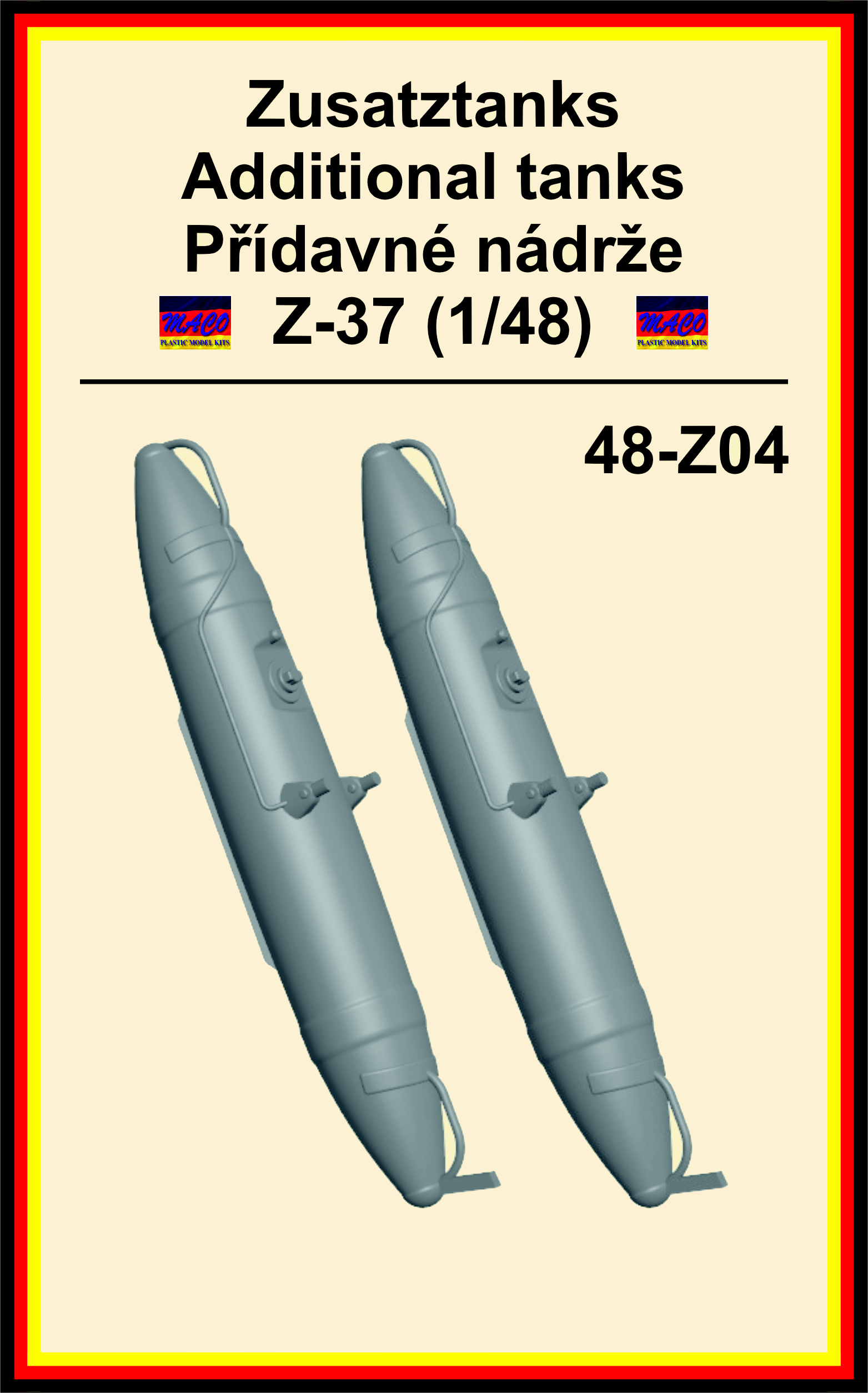 Zusatztanks / Additional tanks / Přídavné nádrže Z-37 / Z-37A Čmelák (1/48)