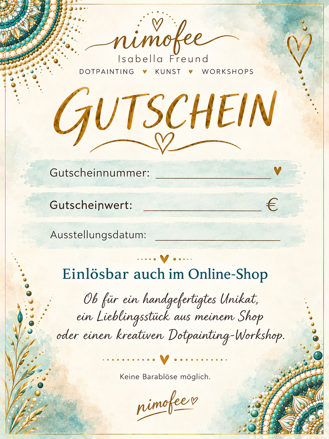 Gutschein - digital PER MAIL ! 📧
