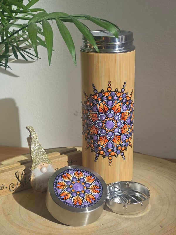 Thermosflasche Orange-Lila