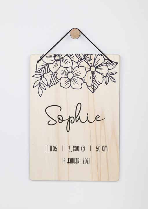 Geboortebord recht - Botanic