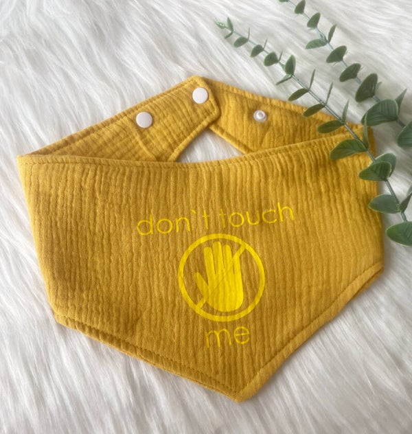Hundehalstuch Gelb – Don’t touch me