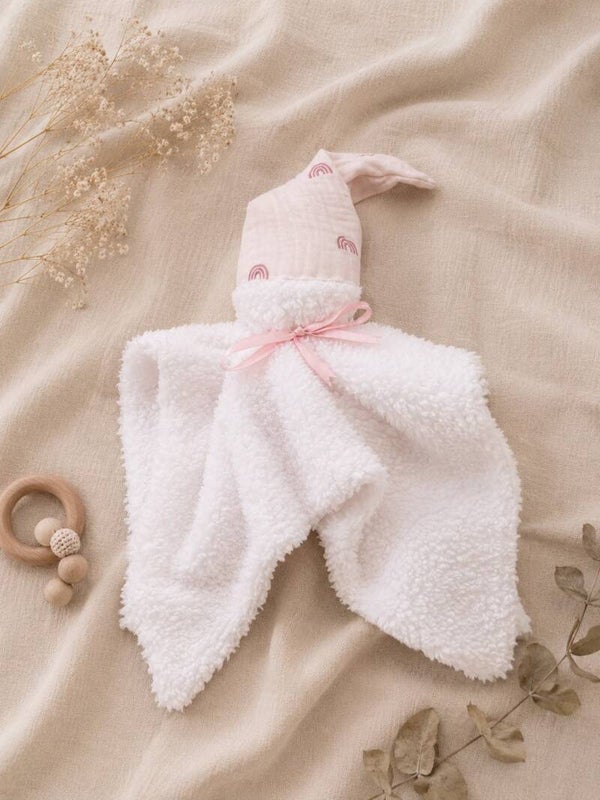 Handgemaakte Teddy Knuffeldoek Regenboog Roze