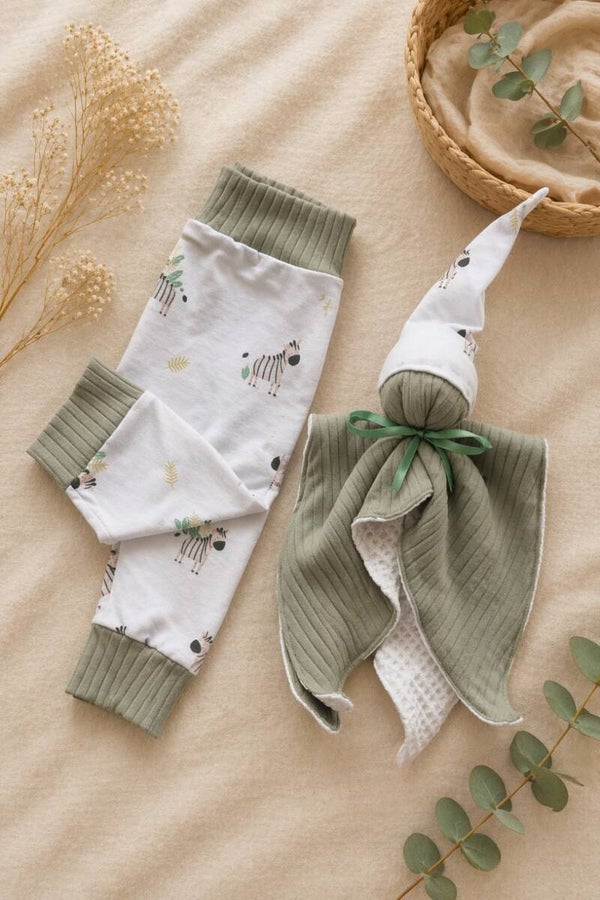 Babybroekje Zebra – Handgemaakt van Zachte Tricot Stof