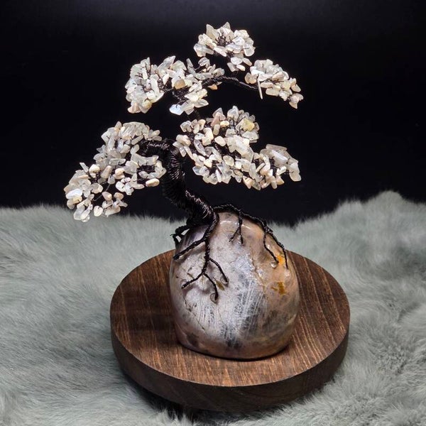 Edelsteenboom grijze maansteen