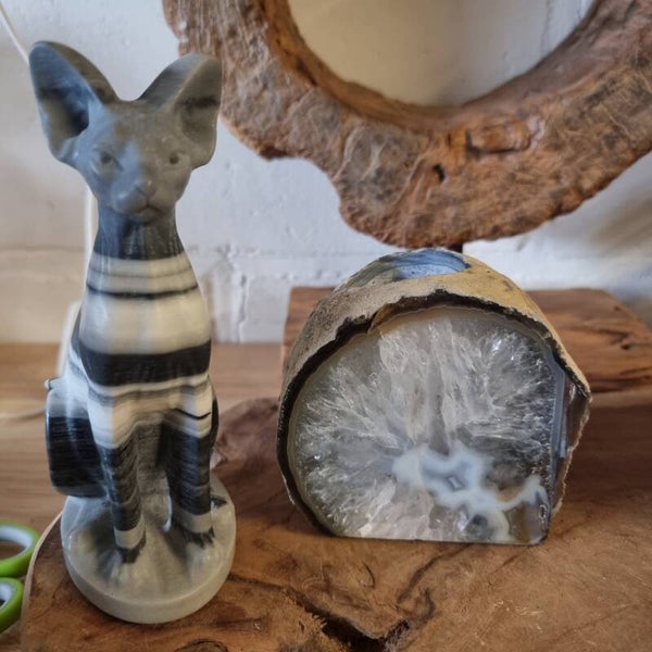 Agaat windlicht naturel