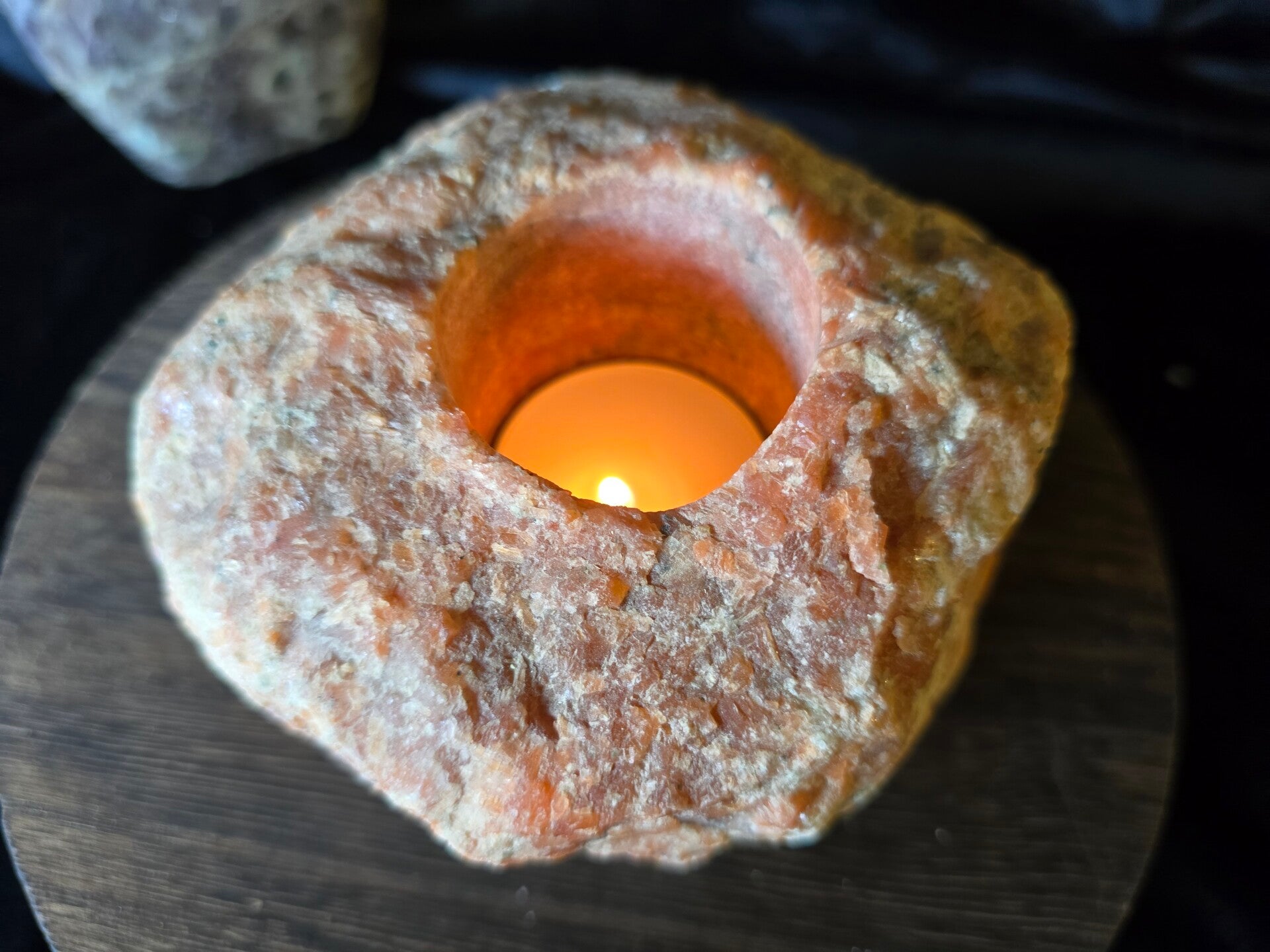 Rode calciet theelichthouder