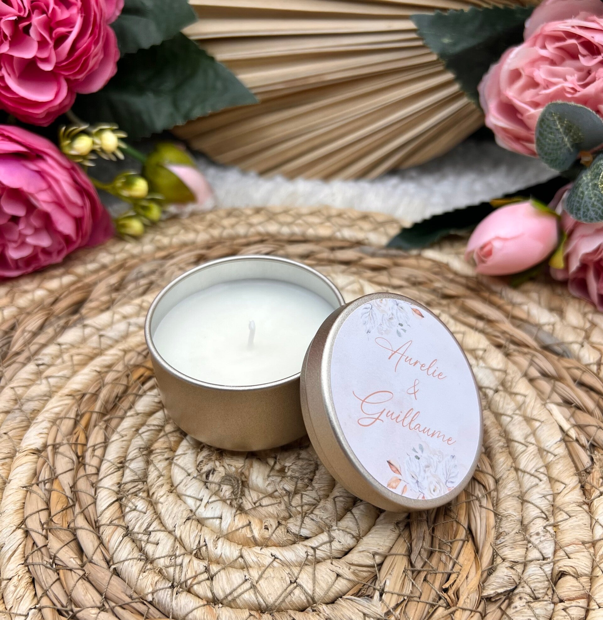 Mini bougie 30g pot métal personnalisée