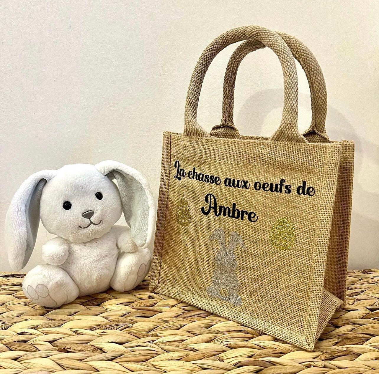 Mini cabas jute personnalisé