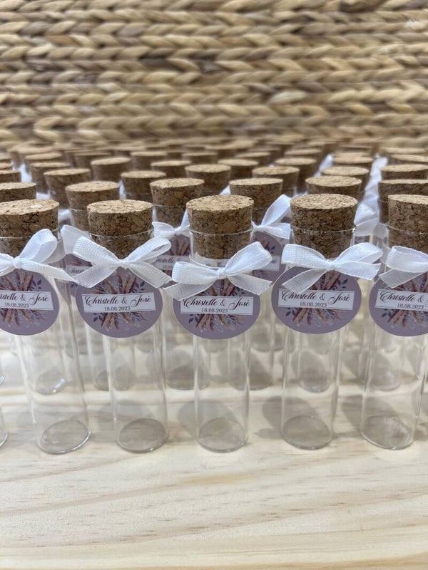 Tube à dragée en verre personnalisé