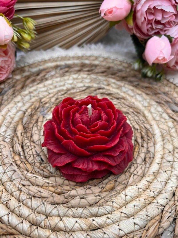 Bougie moulée pivoine