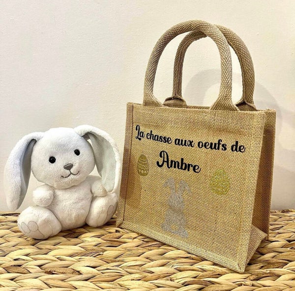 Mini cabas jute personnalisé