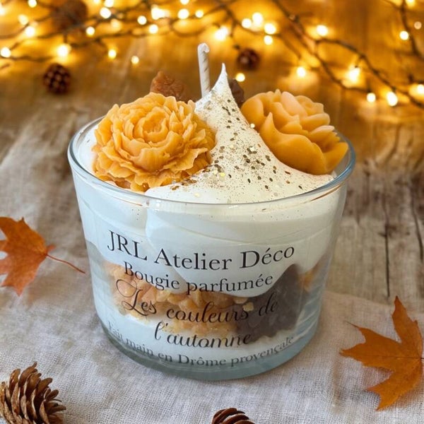 Bougies Les couleurs de l'automne "version fleurs"