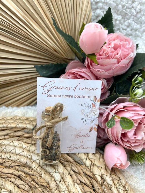 Flacon graines d'amour personnalisé