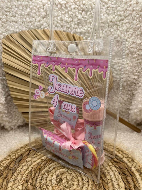 Sac cadeau transparent personnalisé