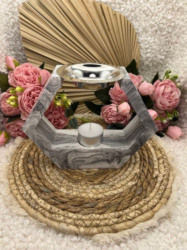 Brûle parfum hexagone jesmonite