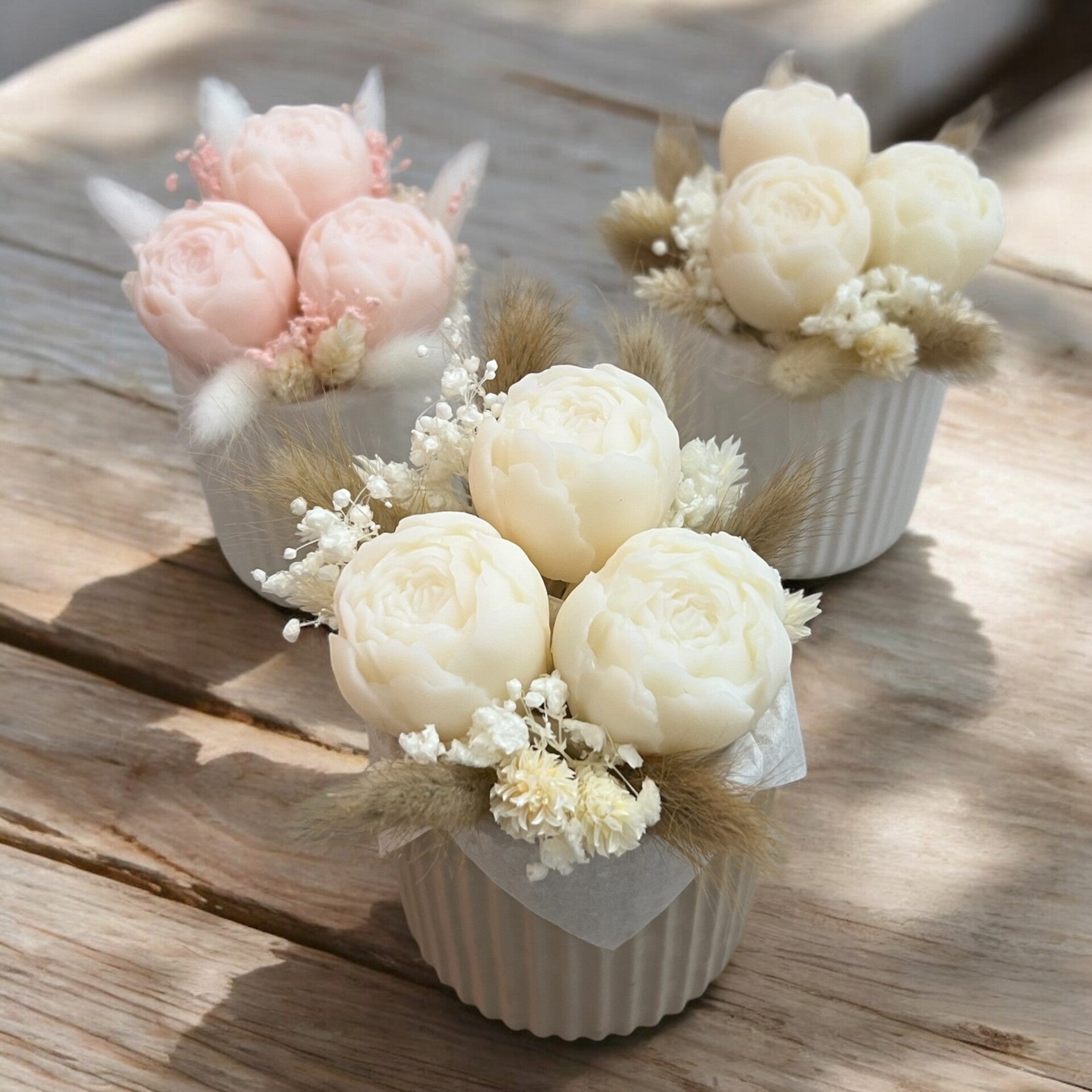 Mini bouquet pot en résine minérale sur mesure