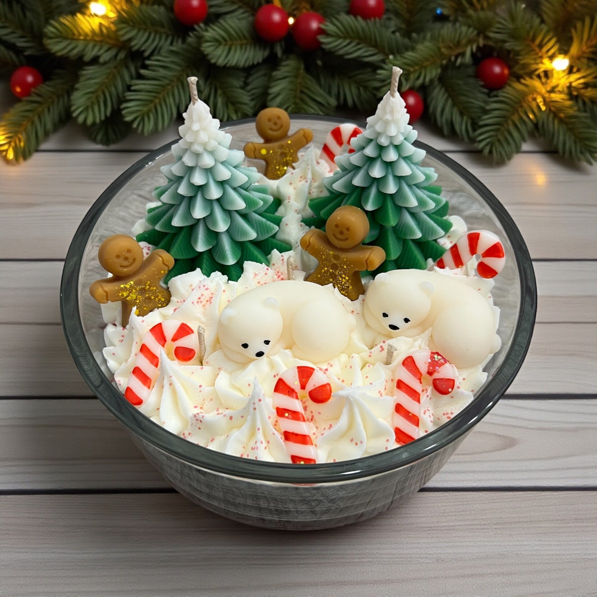 Bougie centre de table de Noël