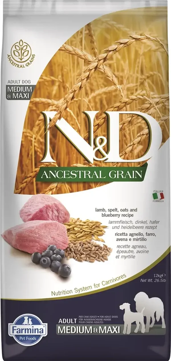 N&D ancestral grain, lam&blauwe bes