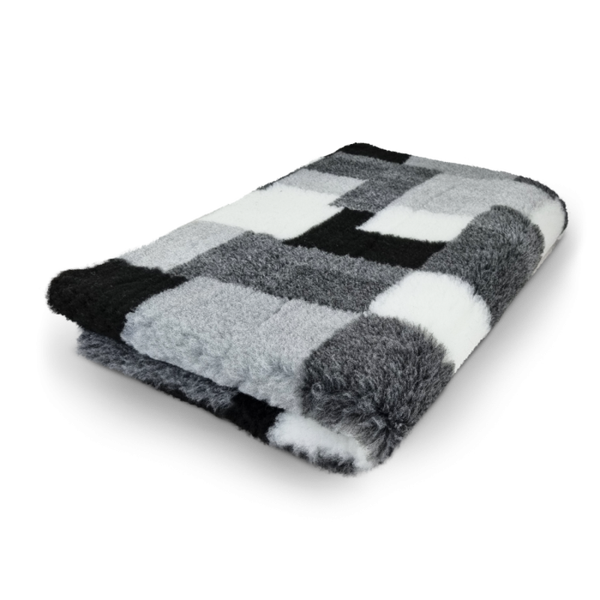 Vetbed patchwork zwart, grijs en wit
