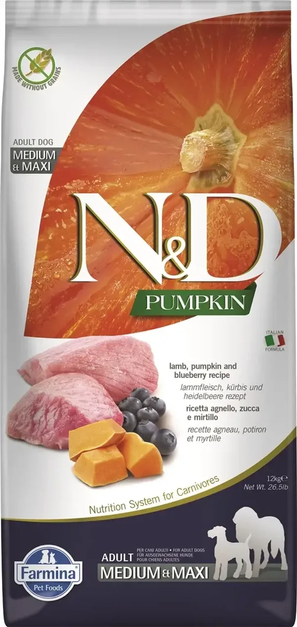 N&D pompoen, lam&bosbes adult