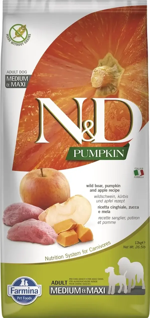 N&D pompoen, wild zwijn&appel adult