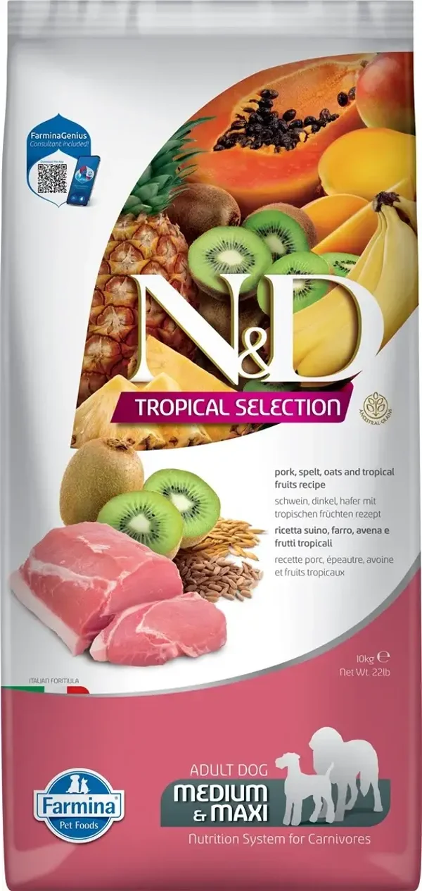 N&D varken, spelt, haver&tropisch fruit