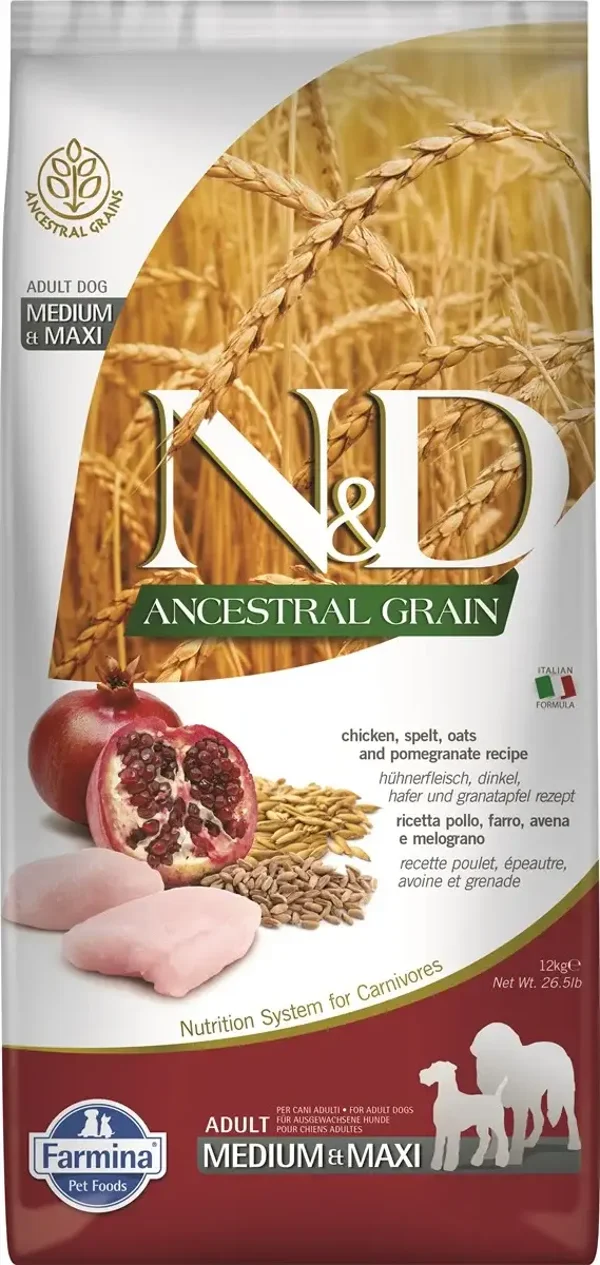 N&D ancestral grain, kip&granaatappel adult
