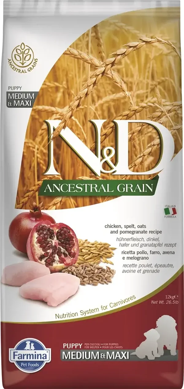N&D ancestral grain, kip&granaatappel
