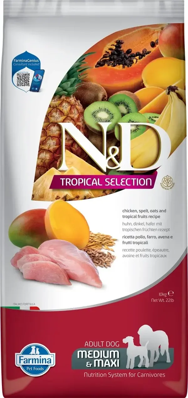 N&D kip, spelt, haver&tropisch fruit adult