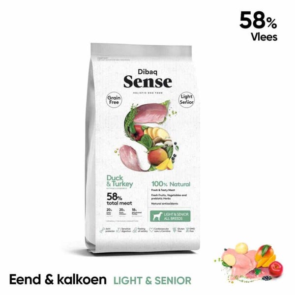 Dibaq sense grainfree eend&kalkoen (light&senior)