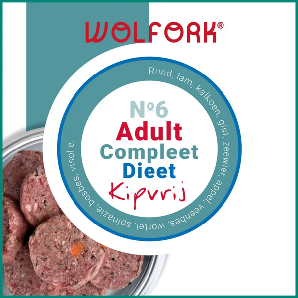 Wolfork nr6 adult compleet dieet kipvrij