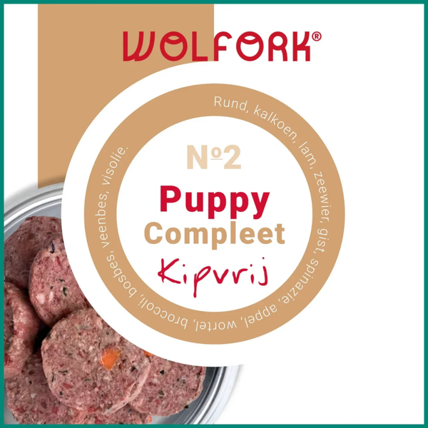 Wolfork nr 2 puppy compleet kipvrij