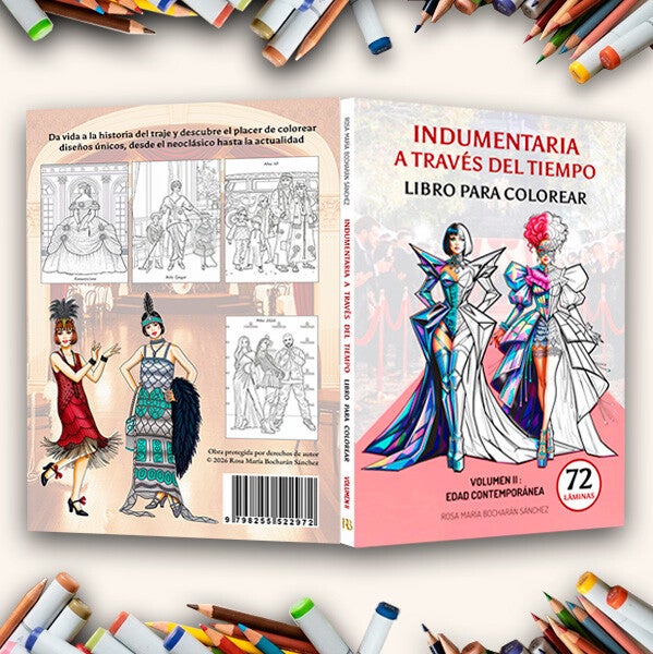 ilustraciones de historia de la moda para colorear