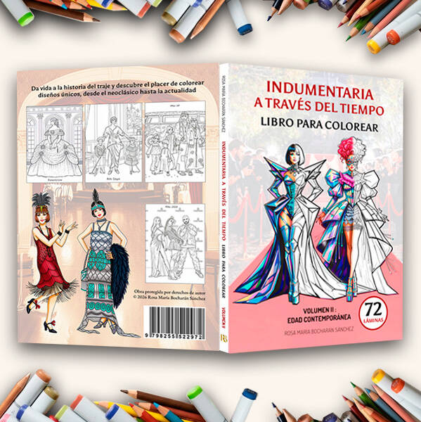 ilustraciones de historia de la moda para colorear