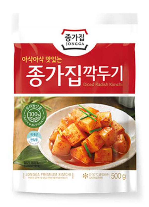 JONGGA  Kimchi Kkakdugi sliced radish 500gr/ Dés de kimchi au radis/
