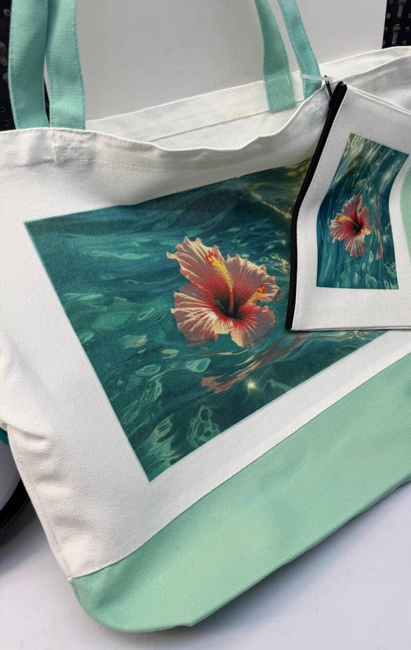Borsa mare vari colori con pochette, anche con vostra immagine