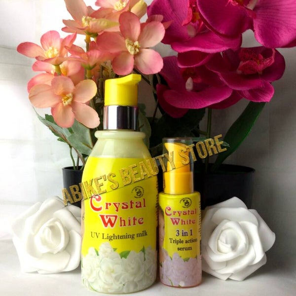 Crystal White UV Lightening Milk & Crystal White 3 in 1 Triple Action Serum Set