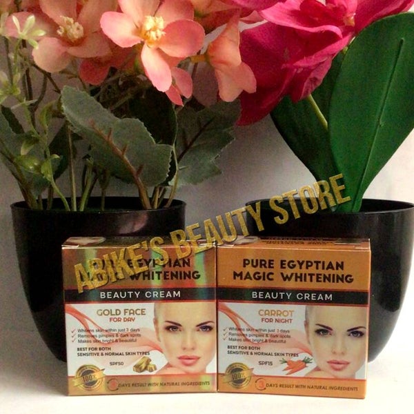 PURE EGYPTIAN MAGIC WHITENING BEAUTY FACE CREAM - GOLD FACE DAY & CARROT NIGHT