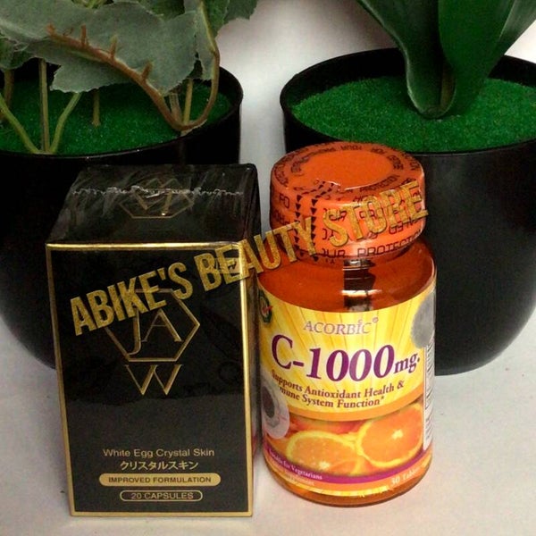 New Jaw White Egg Crystal Skin 2x Effective For Skin Whitening+Acorbic Vitamin C