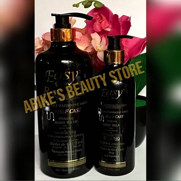 Easy glow gluta c 220000 strong whitening milk 500ml+Whitening Body Wash 1000ml