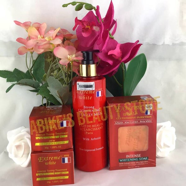 Extreme White Whitening Lotion Soap,Face Cream and Serum
