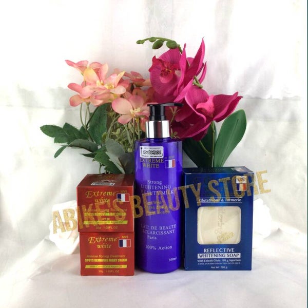 Extreme White Whitening Lotion Soap,Face Cream and Serum