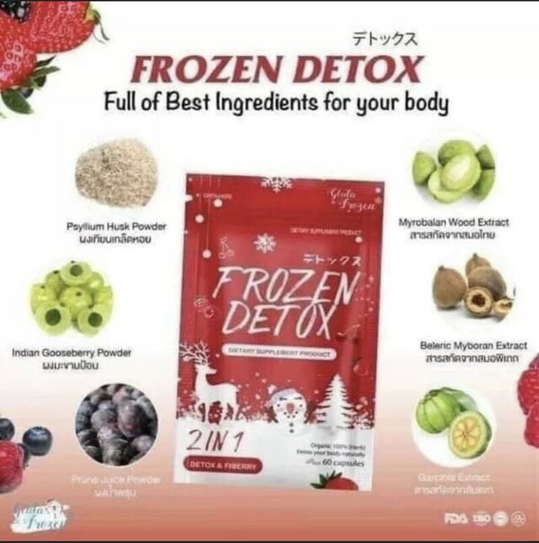 Frozen Detox Cleanse Fat Burn Diet Antioxidant 100% Natural 60 Capsules