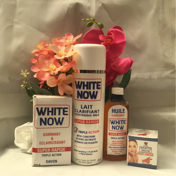 White Now Triple Action Whitening Body Lotion, Oil, Soap and Face Cream